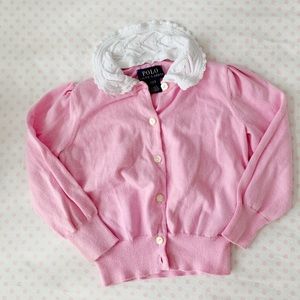 Ralph Lauren Pink Lace Toddler Sweater